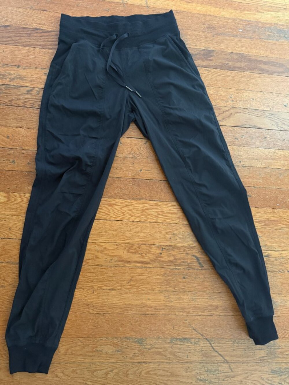 lululemon Black Ribbed Drawstring Jogger Pants Size 4